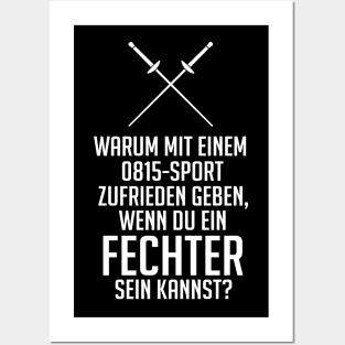 0815 sport fechten (white) Posters and Art